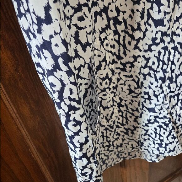 J CREW V Neck Navy and Ivory Shift Sleeveless Dress Polyester Sz XSMALL - Picture 11 of 14